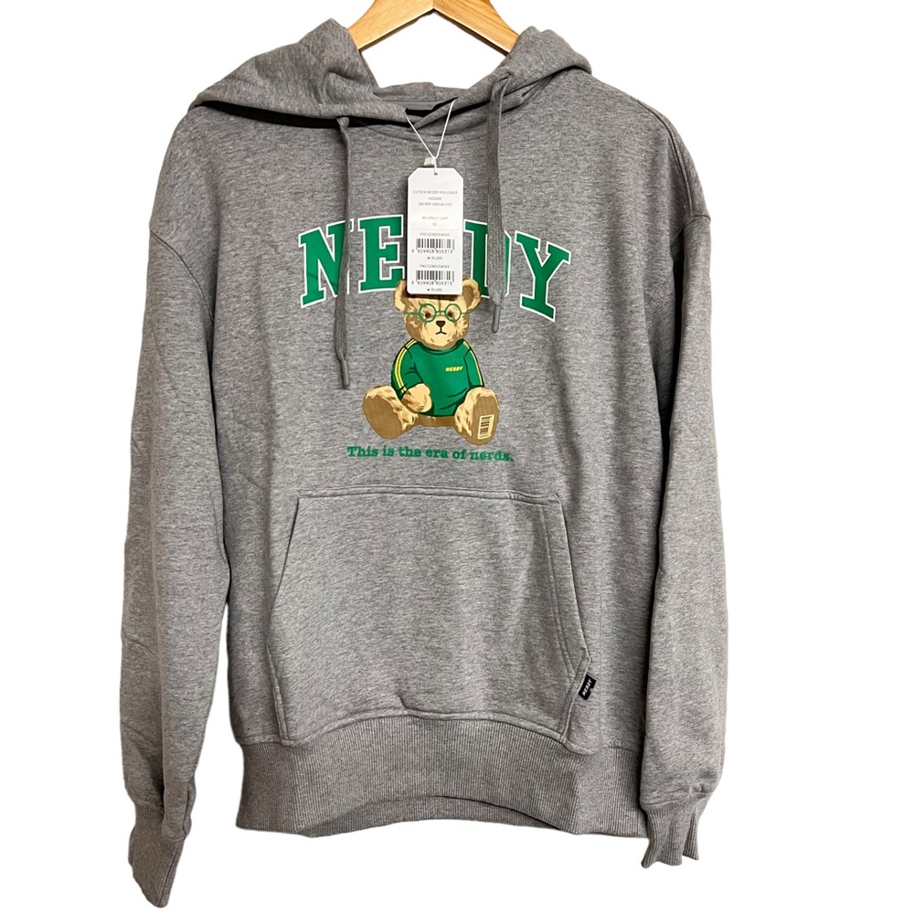 New Nerdy Clever Neddy Pull‎ Over Hoodie Sweater